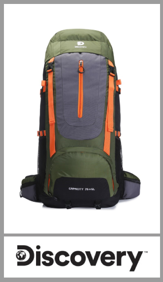 Mochila para camping Discovery, capacidad 75 + 5 litros