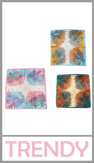 Pañuelo cuadrado de seda estampada Trendy para mujer 90cm x 90cm