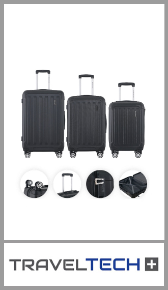 Set de 3 valijas Travel Tech rígidas de ABS 360 grados 20, 24 y 28