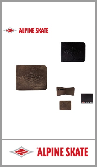 Billetera  ALPINE SKATE  de hombre en PU en cajita individual