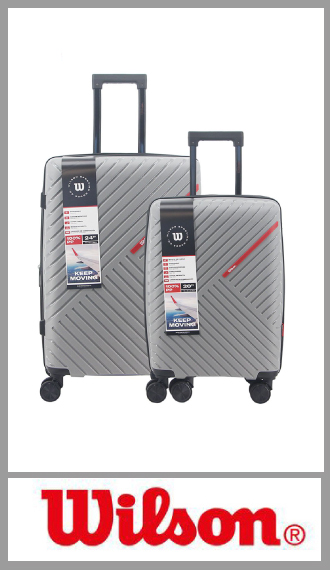 Set de 2 valijas rigida Wilson PP con 4 ruedas 360°