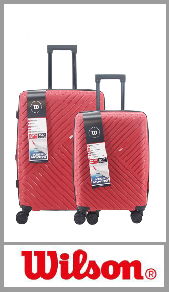 Set de 2 valijas rigida Wilson PP con 4 ruedas 360°