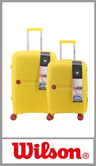 Set de 2 valijas rigida Wilson PP con 4 ruedas 360°