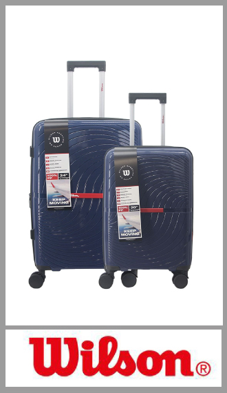 Set de 2 valijas rigida Wilson PP con 4 ruedas 360°