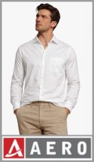 Camisa AERO color blanco con bolsillo, cuello fusionado, cartera con doble costura, en tela algodon poliester de camisería en talles 36, 38, 40, 42 y 44. Pack por unidad.