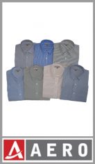 Camisa rayada algodón/poliester manga larga Aero talles 40/44