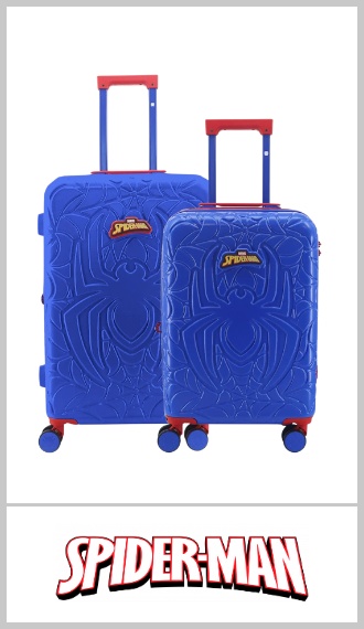 Set de dos valijas SPIDERMAN de 20 y 24, rígidas en ABS. Incluyen dos ruedas reforzadas y carro reforzado con manija extensible, fuelle incorporado para ampliar la capacidad de carga y candado incorporado. Ideal para viajes cortos o largos, con termoformado en la valija del personaje. Medidas: set x 2 unidades de 20 + 24. Pack por unidad.