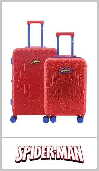 Set de dos valijas SPIDERMAN de 20 y 24, rígidas en ABS. Incluyen dos ruedas reforzadas y carro reforzado con manija extensible, fuelle incorporado para ampliar la capacidad de carga y candado incorporado. Ideal para viajes cortos o largos, con termoformado en la valija del personaje. Medidas: set x 2 unidades de 20 + 24. Pack por unidad.