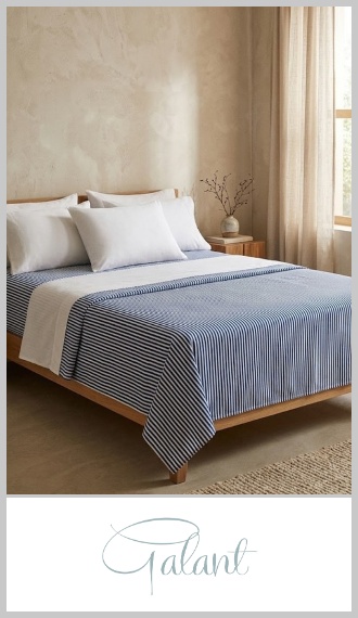 Juego de sábanas GALANT de 180 hilos, 100% algodón extra suave, tamaño king, estampadas. Incluye 1 sábana superior de 270cm x 250cm, 1 ajustable de 210cm x 190cm + 35cm de alto y 2 fundas de 50cm x 75cm. Disponible en estampados y colores surtidos. Pack por unidad.