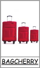 Set de 3 valijas Bagcherry semi rígidas 360º  20, 24 y 28 pulgadas