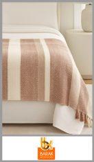 Manta Pie de Cama BARAK tejida, algodón y poliéster. Medida: 1.25m x 1.50m. Pack por unidad.