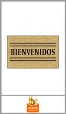 Felpudo  PESADO, BARAK para la entrada de la casa, confeccionada 52% en fibra de coco y 48% en goma, con fantasías. Medidas 40 cm x 60 cm. Color negro con marrón. Rectangular..Pack por unidad.