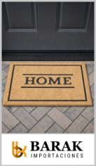 Felpudo  PESADO, BARAK para la entrada de la casa, confeccionada 52% en fibra de coco y 48% en goma, con fantasías. Medidas 40 cm x 60 cm. Color negro con marrón. Rectangular..Pack por unidad.
