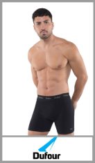Boxer DUFOUR PROMO x DOCENA, liso para hombre en algodón, poliamida y lycra tiro corto elástico de cintura personalizado, en colores surtidos. Pack por DOCENA, talles:
S, M, L, XL y 2XL.