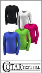 Camiseta Cotar térmica m larga p/mujer c redondo colores surtidos S/2XL