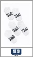 Zoquete NEXO corto blanco liso para hombre en algodón y spandex, en talle único y en colores surtidos. Pack por 5 DOCENAS