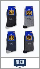 Media NEXO gruesa jaspeada 1/3 de caña para hombre en acrilico talle unico en colores oscuros surtidos. Pack por docena.