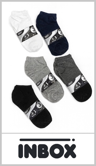 Zoquete INBOX corto liso para hombre en algodón y spandex, en talle único y en colores surtidos. Pack por docena.