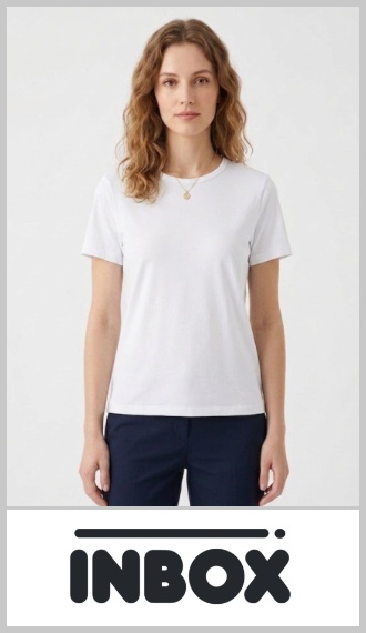 Remera deportiva BLANCA, INBOX para mujer, para actividades deportivas y recreativas, manga corta lisa como las imágenes. En 100% poliester, en color BLANCO. Packs por docena surtida de talles en curva.