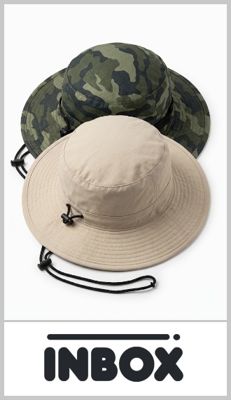 Sombrero INBOX pescador unisex. Con visera, broches laterales y cordón para ajuste de cuello. Forrada internamente. Ideal para uso diario, actividades al aire libre o completar cualquier look casual. Colores igual a la imagen. Pack por 6 unidades surtidas como la imágen.