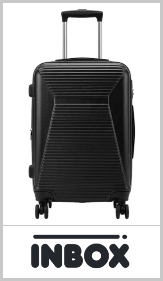 Valija de cabina carry on INBOX, rígida en ABS, con 4 ruedas giratorias de 360° que permiten desplazarla en todas las direcciones con facilidad. Su tamaño cumple con la medida habitual para llevar como equipaje de mano en el avión. Cuenta con elásticos internos para sujetar la ropa, carro reforzado y manija extensible. Color según imagen. Pack por unidad.