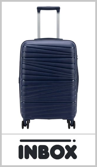Valija de cabina carry on INBOX, rígida en polipropileno (PP), con 4 ruedas giratorias de 360° que permiten desplazarla en todas las direcciones. El PP es más liviano y flexible que el ABS: absorbe mejor los golpes y recupera su forma en lugar de rajarse. Medida apta para equipaje de mano en el avión. Con fuelle para ampliar la capacidad, elásticos internos, carro reforzado y manija extensible. Color según imagen. Pack por unidad.