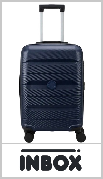 Valija de cabina carry on INBOX, rígida en polipropileno (PP), con 4 ruedas giratorias de 360° que permiten desplazarla en todas las direcciones. El PP es más liviano y flexible que el ABS: absorbe mejor los golpes y recupera su forma en lugar de rajarse. Medida apta para equipaje de mano en el avión. Con fuelle para ampliar la capacidad, elásticos internos, carro reforzado y manija extensible. Color según imagen. Pack por unidad.