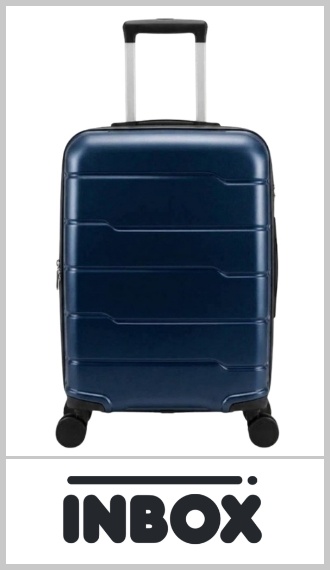 Valija de cabina carry on INBOX, rígida en polipropileno (PP), con 4 ruedas giratorias de 360° que permiten desplazarla en todas las direcciones. El PP es más liviano y flexible que el ABS: absorbe mejor los golpes y recupera su forma en lugar de rajarse. Medida apta para equipaje de mano en el avión. Con fuelle para ampliar la capacidad, elásticos internos, carro reforzado y manija extensible. Color según imagen. Pack por unidad.