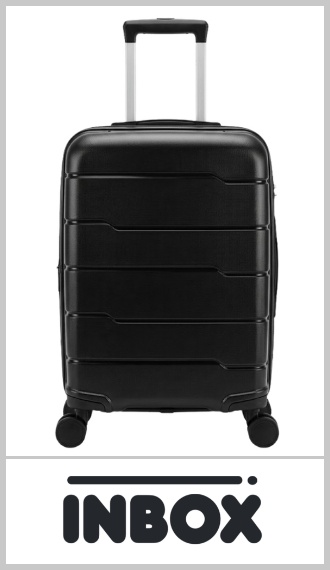 Valija de cabina carry on INBOX, rígida en polipropileno (PP), con 4 ruedas giratorias de 360° que permiten desplazarla en todas las direcciones. El PP es más liviano y flexible que el ABS: absorbe mejor los golpes y recupera su forma en lugar de rajarse. Medida apta para equipaje de mano en el avión. Con fuelle para ampliar la capacidad, elásticos internos, carro reforzado y manija extensible. Color según imagen. Pack por unidad.