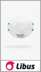 Respirador mascarilla LIBUS Descartable. Clip nasal de fácil ajuste con almohadilla espumada interior. Combinable con otros equipos de seguridad. EXHALACIÓN: Directa.Certificadas según el Reglamento Europeo 2016/425. Certificadas como EPI de Categoria III,norma armonizada EN 149:2001+A1:2009. Pack por caja de 20 unidades