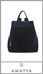 Mochila AMAYRA para mujer, confeccionada en Pu de gran calidad, totalmente forrada en su interior, con un bolsillo interno. Con un bolsillo con cierre en su exteriorn un bolsillo principal con cierre de tipo boca de pez , un bolsillo plano y dos bolsillos laterales con cierre.Con correas regulables. 
Excelentes detalles y terminaciones según imagen. 
Pack por unidad
Medida 40cm X 29cm X 13cm