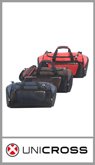 Bolso de viaje UNICROSS, 22 pulgadas, tela melange en colores combinados. Cuenta con un cierre principal ,dos bolsillos laterales de red, uno de ellos con profundidad para guardar calzado, con cierres de gran tamaño. 
Medidas: 35x 58 x 31
Pack por unidad.