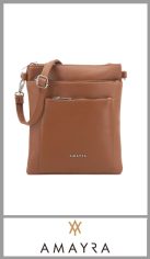 Cartera morral suela AMAYRA de PU de gran calidad,completamente forrada en su interior.  
Contiene una tira regulable y desmotable dos bolsillos frontales con cierre, un bolsillo plano del lado de atras y un bolsillo princial con un bolsillo interno con cierre.
Pack por unidad 
Medida 25cm x 22cm x 5cm