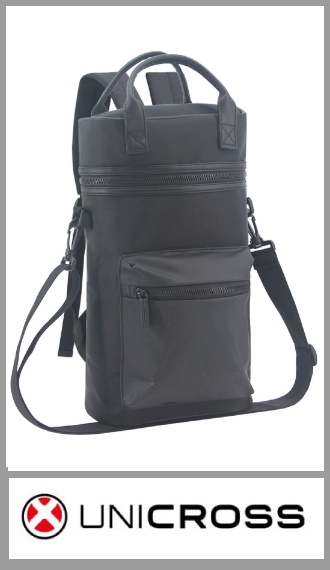 Bolso matero UNICROSS en 100% tela microfibra combinada con cordura. Acolchonado por dentro, con bolsillo exterior con cierre. Acolchonado en la base. Tiras para llevar tambien como mochila al hombro.Tamaño 20 cm x 37 cm x 10 cm. Pack por unidad, colores surtidos.