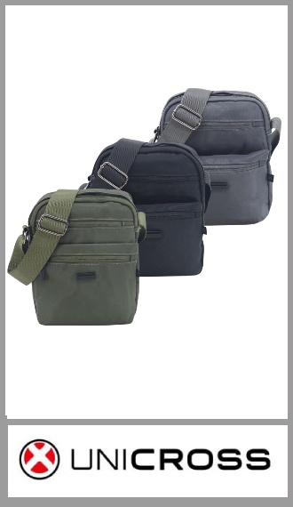 Morral UNICROSS , contiene un amplio compartimiento principal y dos bolsillos frontales con cierre, contiene correa regulable y desmontable y tiracierre personalizado y contiene llavero personalizado. 
Excelentes detalles y terminaciones según imagen
Pack por unidad
Colores surtidos igual a la imagen
Medida 22cm x 17cm X 9cm