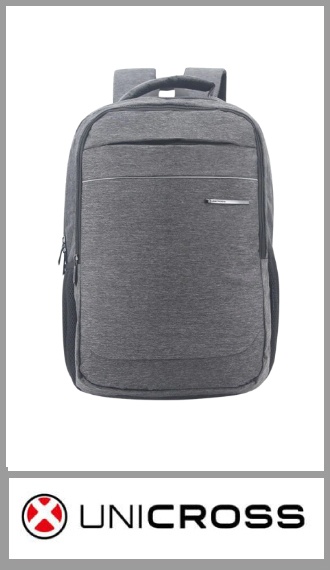 Mochila UNICROSS PORTA NOTEBOOK, en lona diferenciada, con dos divisiones más otro bolsillo frontal con cierre y dos laterales de red. Excelentes detalles de terminación, con correas acolchonadas. Tamaño: 30cm x 45cm x 13cm. Pack por unidad.