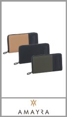 Billetera fichero AMAYRA, con varios compartimentos y cierre perimetral. Divisores y tarjetero Medidas: 19cm x 2cm. Colores surtidos. Pack por unidad.