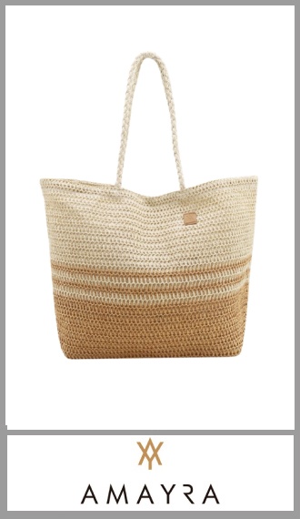Bolso playero AMAYRA verano para mujer. Tejido por fuera con material simil yute, contiene dos asas para colgar y y bolsillo plano interno y contiene boton imantado. Apto para actividades al aire libre . Pack por unidad. 
Medida 39cm x 55cm x 17cm