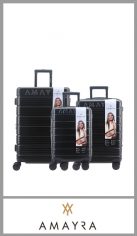 Set de 3 valijas Amayra rígidas abs con 4 ruedas 360°  18 - 20