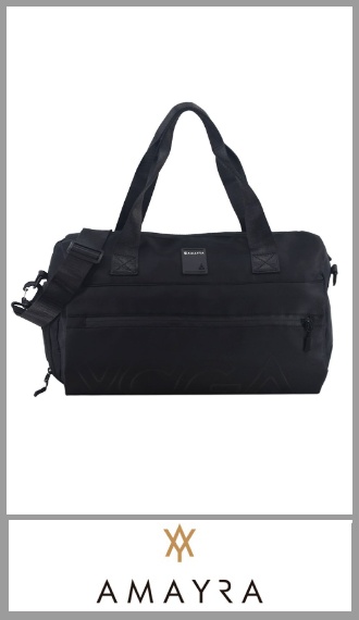 Bolso negro AMAYRA FIT, cuenta con un bolsillo principal y un bolsillo plano externo y dos asas de agarre y correa desmontable y regulable, cuenta con tiras para traslado del mat de YOGA, material 100% poliester
Medida 23cm x 39cm x 22cm
Pack por unidad 
Color NEGRO igual a la imagen