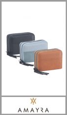 Billetera amayra con varios compartimentos y cierre perimetral. Divisores y tarjetero Medidas: 13cm x 9cm. Colores surtidos. Pack por unidad.