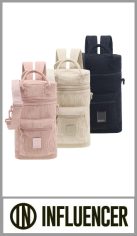 Bolso matero INFLUENCER en 100% tela de corderoy. Acolchonado por dentro, con bolsillo exterior con cierre. Acolchonado en la base. Tiras para llevar tambien como mochila al hombro.Tamaño 37cm x 21cm x 11cm. Pack por unidad, colores surtidos.