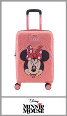 Valija de cabina carry on MINNIE de ABS, rígida. Cuenta con 4 ruedas 360º que le permite moverse en todas las direcciones sin problemas. Medida justa para llevar en el avión. Divisor organizador intermedio con red y elásticos. Carro reforzado y manija extensible. Fuelle y candado a combinación TSA. Medidas: 20 pulgadas  53.00cm x 34.00cm x 22.00cm
Pack por unidad.