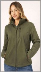 Campera OUTLET para mujer, en PU simil cuero, con tres bolsillos exteriores con cierre, forro interior tipo polar, en colores surtidos. Talles S, M, L, XL y 2XL. Pack por unidad.