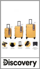Set de 3 valijas Discovery rígidas de ABS 360º 20, 24 y 28