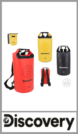 Bolso estanco DISCOVERY de 10 litros de capacidad, contiene manija de agarrem cierre enrollable y tiras desmontables. 
Este tipo de mochila es esencial para actividades al aire libre como el senderismo y el camping. 
Colores surtidos 
Viene por unidad 
47cm x 29cm x 17cm