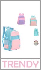 Mochila TRENDY , 18, contiene un bolsillo grande
con orgenizador en su interior y dos tiras regulables a los costados y tres bolsillos forntales mas pequeños, contiene dos bolsillos laterales para botella a ambos costados. 
Espalda y tiras de ajuste acolchonadas. 
Excelentes terminaciones y detalles segun imagen 
Colores combinados. 
Viene por unidad 
Tamaño 45cm  X  32cm  X 15cm