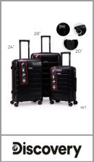 Set de 3 valijas Discovery rígidas ruedas 360º  20, 24 y 28 pulgadas