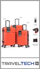 Set de 3 valijas Travel Tech rígidas de ABS 360º 20, 24 y 28