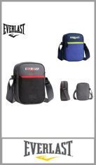 Morral EVERLAST en nylon tela diferenciada para colgar al hombro con correa. De una división, una con cierre delantero. Medida 23cm x 16cm x 6cm. Pack por unidad
